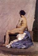 Henrique Pousao Model painting France oil painting artist